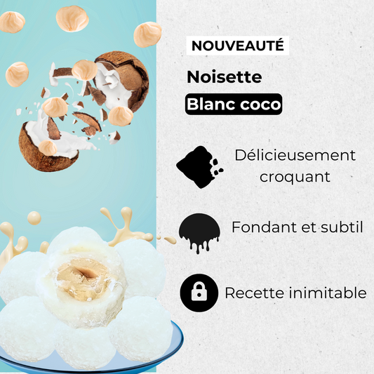 Noisettes enrobées chocolat blanc coco