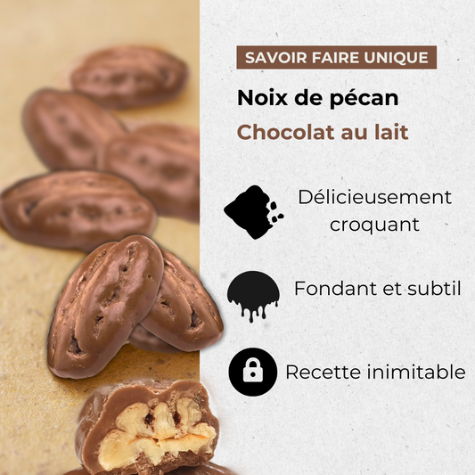 Noix de pécan enrobées de chocolat au lait